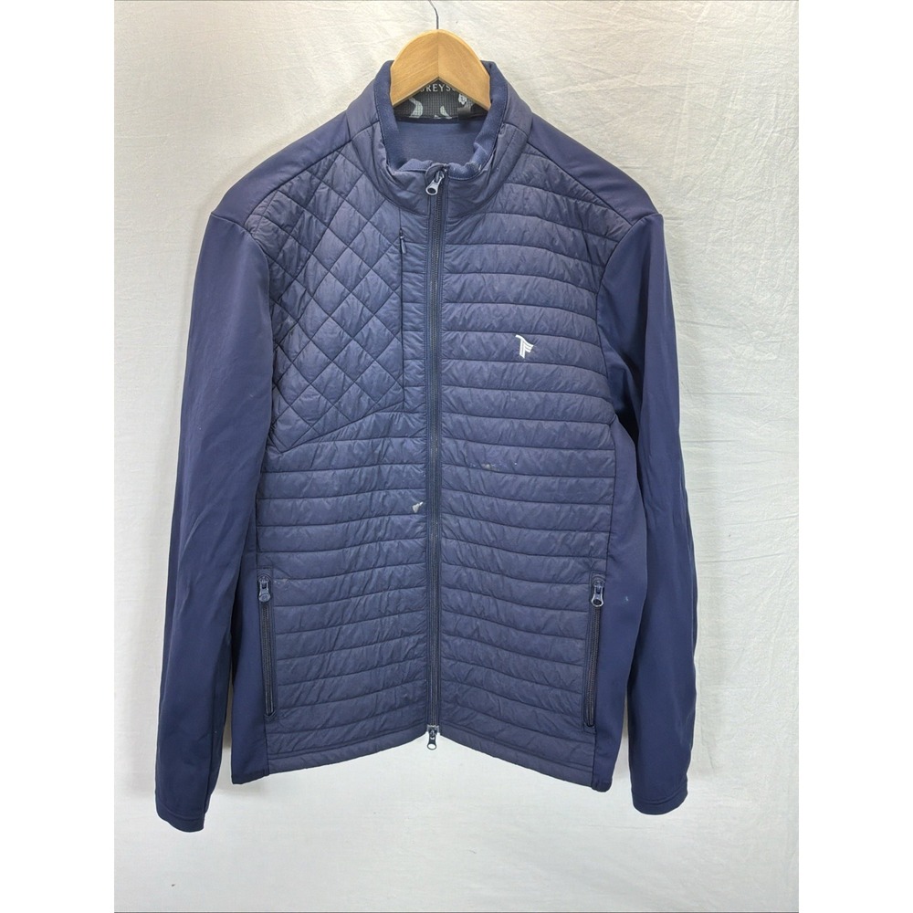 Greyson Yukon Hybrid Jacket Men L Blue Quilted Stretch Insulated Zip GOLF *READ*